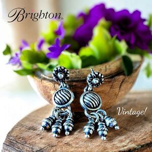 BRIGHTON Silver Dangle Vintage Earrings TIMELESS CHIC!
